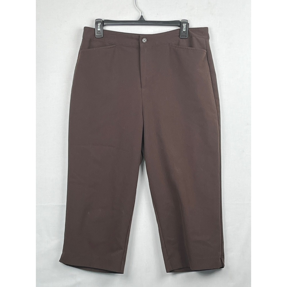 Christopher‎ & Banks Brown Cropped Stretch Trousers Size 10 00145-6506